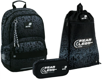 Набор Kite Fearless рюкзак + пенал + сумка для обуви Черный (SET _ K26-585M-3)