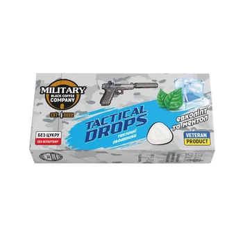 Льодяники евкаліпт та ментол Military Black Coffee Tactical Drops