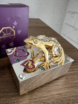 Скринька для прикрас зі стразами Swarovski «Жаба-принцеса», 6,5 см