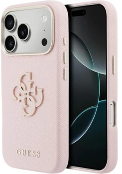 Чохол Guess FW Resin Logo для iPhone 17 Pro розовий (GUE005217)