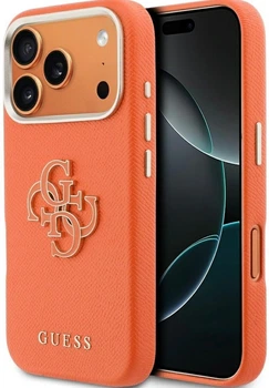 Чохол Guess FW Resin Logo для iPhone 17 Pro помаранчевий (GUE005203)