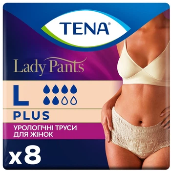 Урологічні труси Tena Lady Pants Plus для жінок Large 8 шт Creme (7322542297360)