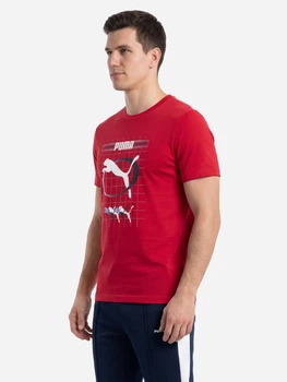 Футболка хлопковая длинная мужская Puma Graphics 69178611 L For All Time Red с принтом (4069161741869)