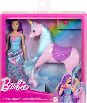Ігровий набір Barbie Лялька та єдиноріг HYT62 (194735255368)