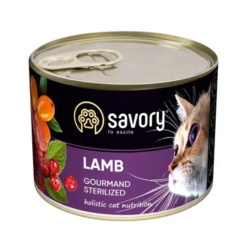 Savory Sterilized вологий корм для котів 200 г - ягня