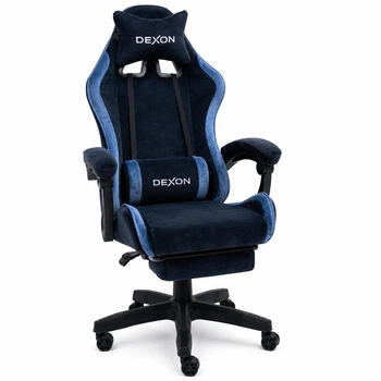 Геймерское кресло DEXON ONYX G-062 с подставкой для ног, из велюра, Lagoon