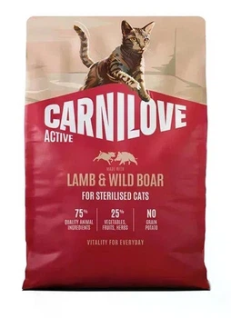 Сухой корм Carnilove Active Lamb & Wild Boar для стерилизованных кошек с ягненком и диким кабаном 2 кг