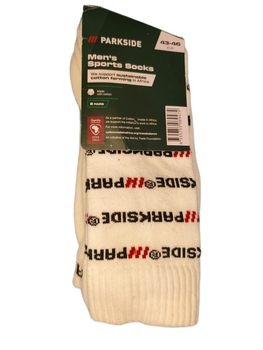 Спортивные мужские носки Men`s Sport Socks Parkside белые 43-46р 2 пары