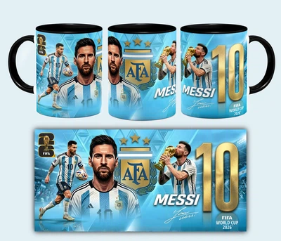 Чашка Lionel Messi 10 Аргентина 330 мл Чёрная