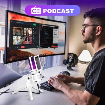 Ігровий USB-мікрофон ZealSound A68 RGB, шумозаглушення та кришталевий звук