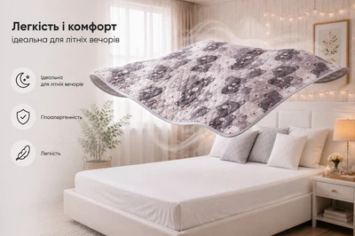 Ковдра Руно літня полуторна 140x205 см антиалергенне волокно Grey Cat (Р321.52СЛКУ_Grey Cat) Ковдра Руно літня полуторна 140x205 см антиалергенне волокно Grey Cat (Р321.52СЛКУ_Grey Cat)