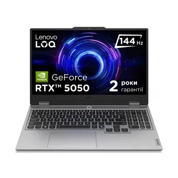 Ноутбук 15" Lenovo LOQ 15IRX10 (83JE01DNRA) Luna Grey, Core i7-13645HX, 16GB, 512GB, RTX 5050, DOS
