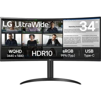 Монітор вигнутий 34" LG UltraWide 34WR55QK-B, Black