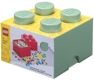 Pojemnik LEGO Klocek 4 Zielony oliwkowy (40031747) (5711938029616)