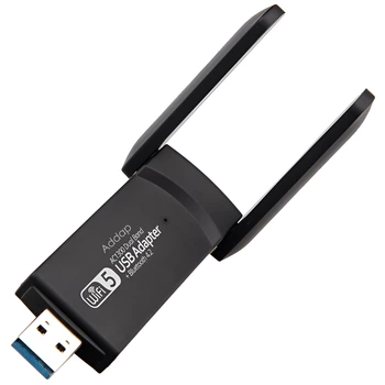 2в1 мережевий Wi-Fi + Bluetooth адаптер з USB підключенням Addap UWA07, бездротова мережева карта 2.4-5 ГГц, 1300 Мбіт/с
