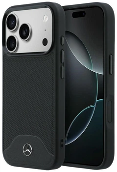 Чохол Mercedes Leather Wood Effect and Curve MagSafe для iPhone 17 Pro Black (Mer008794)