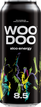 Напій слабоалкогольний енергетичний сильногазований Woodoo Ківі 8.5% 0.5 л (4820252126268)