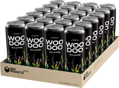 Упаковка слабоалкогольного напитка энергетический газированный Woodoo Киви 8.5% 0.5 л x 24 шт (4820252126268_1)