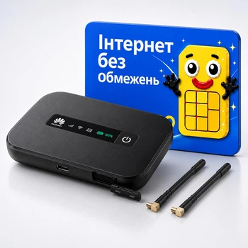 Карманный 4G Wi-Fi роутер Huawei E5373 с аккумулятором + 2 антенны + 1 мес безлим интернета Киевстар