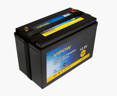 Акумуляторна батарея Vipow LiFePO4 12,8V 100Ah з вбудованою ВМS платою 80A (1574156)