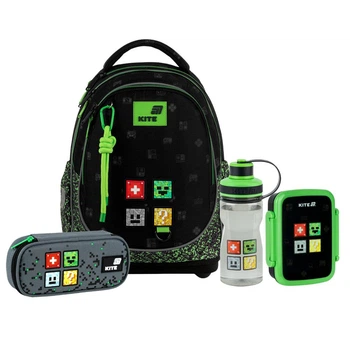 Шкільний набір Kite Pixel (рюкзак, пенал, ланчбокс, пляшка) 115-130 см, SET_K26-724S-4 (4)