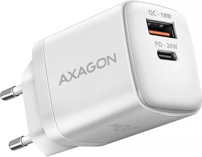 Ładowarka sieciowa Axagon ACU-PQ20W, QC3.0/AFC/FCP + PD type-C, 20W White