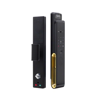 Замок биометрический автономный Trinix TRL-8802BTV Black с WiFi, распознаванием лиц, считывателем отпечатков пальцев и карт Mifare (65-00075)