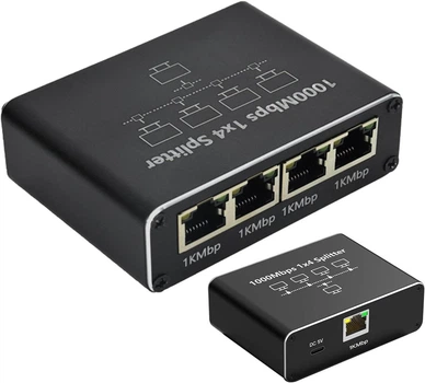 Ethernet разветвитель RJ45 1 на 4 порта 1000 Mbps