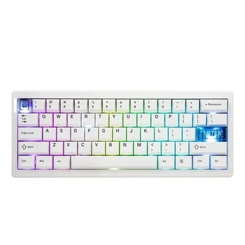 Бездротова механічна клавіатура CIDOO QK61 V2 White, компактна 60%, RGB підсвічування (2.4G/Bluetooth/USB)