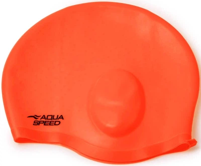 Шапочка для плавания AQUA SPEED Ear Cap Comfort, силиконовая, красная, универсальный размер OSFM (289-75)