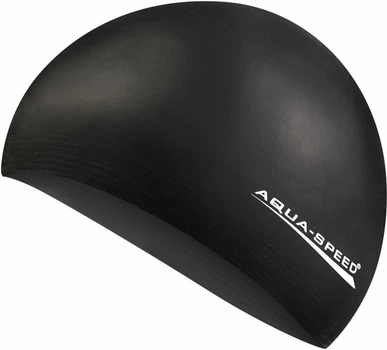 Шапочка для плавания AQUA SPEED Soft Latex, латексна, черная, универсальный размер OSFM (122-07)