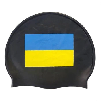 Шапочка взрослая для бассейна Zoggs из лого UKR Черный