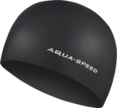 Шапочка для плавания AQUA SPEED 3D, взрослая, силиконовая, черная, универсальный размер OSFM (092-07)