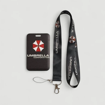 Бейдж з ремінцем Umbrella Corporation Resident Evil вертикальний тримач для карт і перепусток з ABS-пластику Чорний