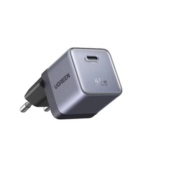 Зарядное устройство Ugreen X840 GaN 45W USB-C быстрая зарядка PD3.0 QC3.0 PPS для iPhone 17 16 15 Pro Max, Samsung S26, S25, iPad, планшета, Macbook Air Grey (95692)