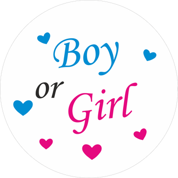 Міні банер артборд 50 см для фотозони Гендер паті Boy or girl серця Білий