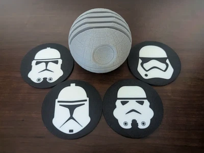 Набір підставок під чашки Star Wars Шоломи штурмовиків у холдері Зірка смерті. Aivory