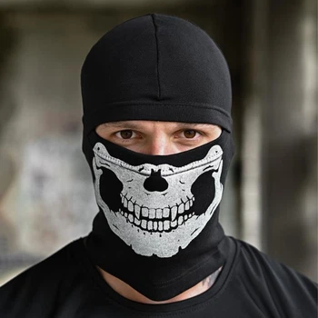 Балаклава-трансформер з принтом Skull чорна розмір універсальний