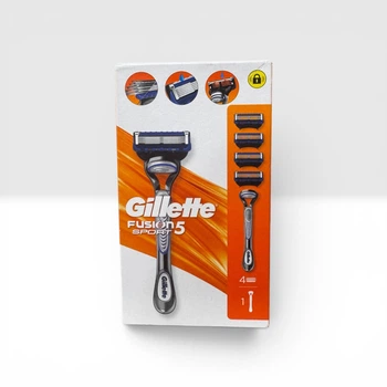 Станок для гоління чоловічий Gillette Fusion5 Sport із 4 змінними картриджами