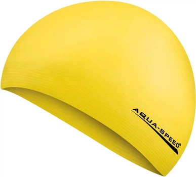 Шапочка для плавания AQUA SPEED Soft Latex, латексна, желтая, универсальный размер OSFM (122-18)