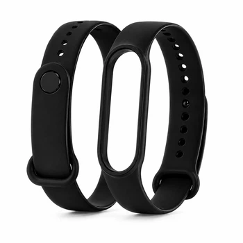 Ремінець для Xiaomi Mi Band 5/6 силіконовий, браслет для фітнес-трекера, Black