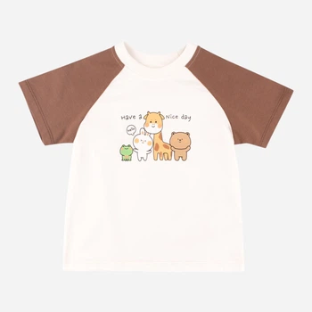 Дитяча футболка для хлопчика Bembi FT73-2H0 104 см Молочний/Коричневий (47073311039.2H0)