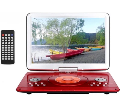 Портативный DVD-плеер YOOHOO 16.9”, 14.1” LCD, USB, SD, AV, красный