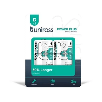 Батарейки лужные Uniross Power Plus Alkaline D/LR20 1,5V 2 шт