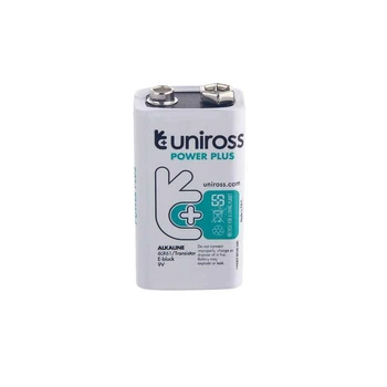 Батарейки лужні Uniross Power Plus Alkaline 6LR61 9V 1 шт