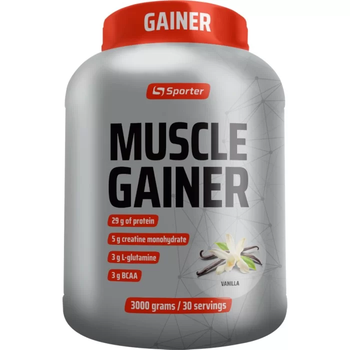 Гейнер Sporter Muscle Gainer 3000 г., Ваніль