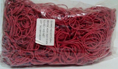 Банковские резинки, Plast, №40, красные, 1,5 мм, диаметр 40 мм, 1 кг, для фиксации денег и кассовой работы