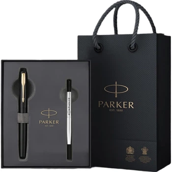 Ручка Parker Signature, подарочный набор для офиса в стиле «Год Лошади», классическая ручка для письма в подарочной коробке. Шариковая ручка Weiyaxl Classic черного цвета с золотым зажимом и стержнем в подарочной коробке.