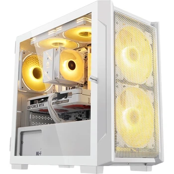 Корпус Segotep Zhuoling 1 белого цвета (разъем для материнской платы MATX / боковая панель из стекла / компактный корпус с воздушным охлаждением для домашнего, офисного, игрового и настольного компьютера)
