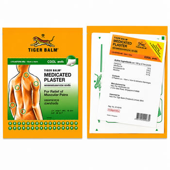 Тигровый охлаждающий пластырь Tiger Plaster для снятия боли, 2 шт